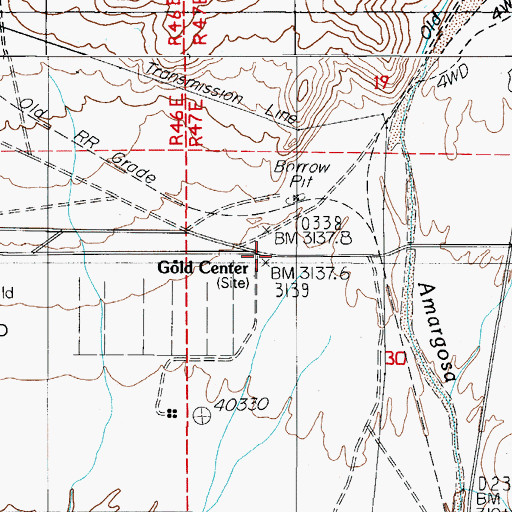 Topographic Map of Gold Center Ranch, NV