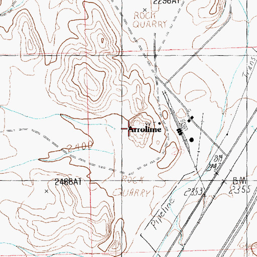 Topographic Map of Arrolime, NV