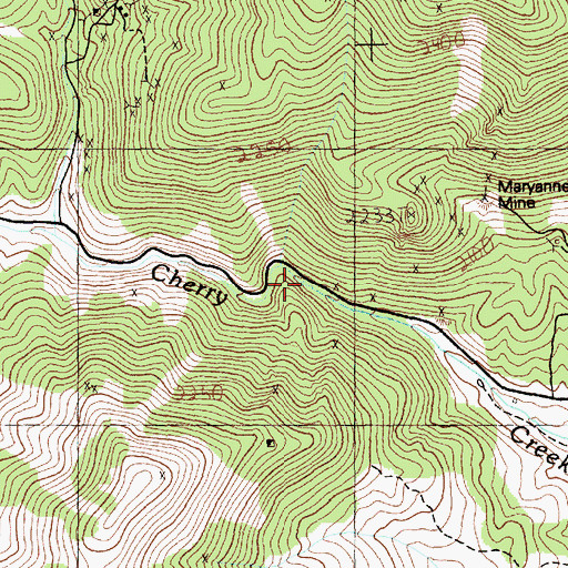 Topographic Map of Cherry Spring, NV