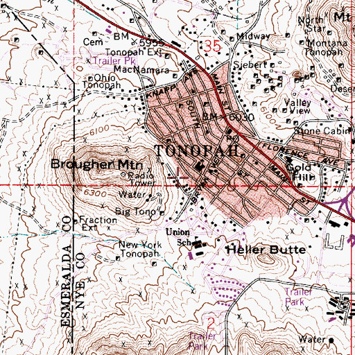 Topographic Map of Barsanti Park, NV