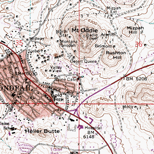 Topographic Map of Butler Park, NV