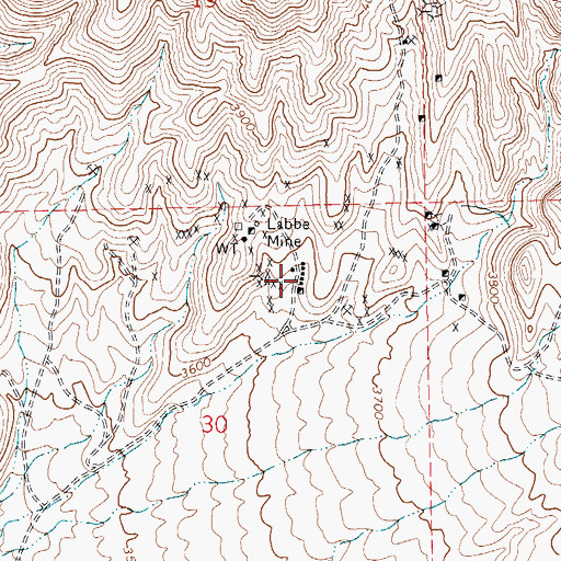Topographic Map of Labbe Camp, NV