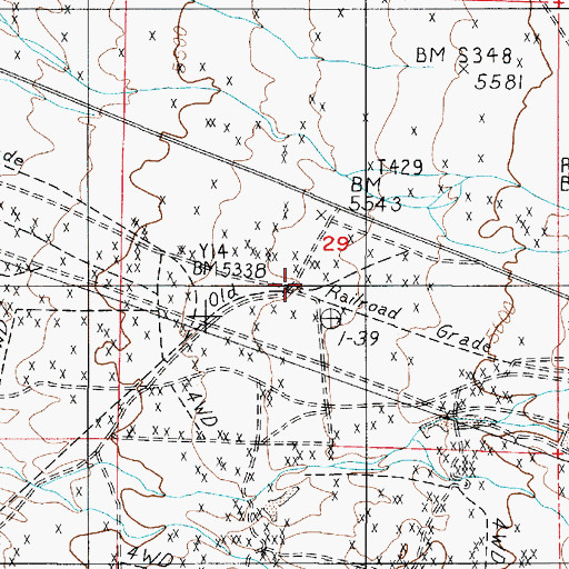 Topographic Map of Columbia Junction (historical), NV