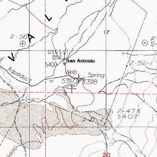 Topographic Map of Indian Springs, NV
