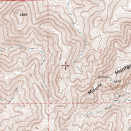 Topographic Map of Johnnie Range, NV