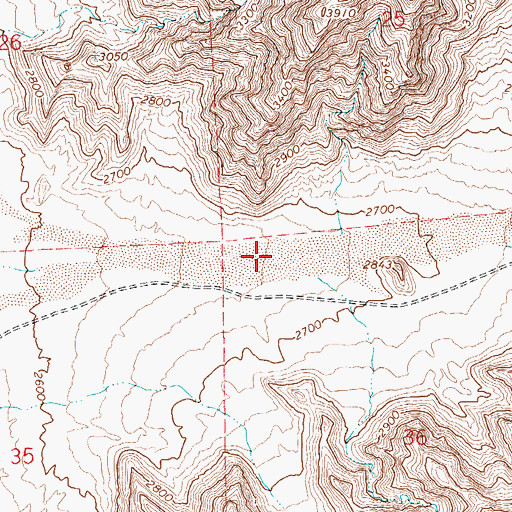 Topographic Map of Devils Hole Hills, NV
