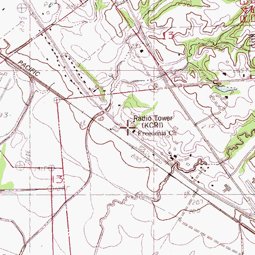 Topographic Map of KJIW-FM (Helena), AR