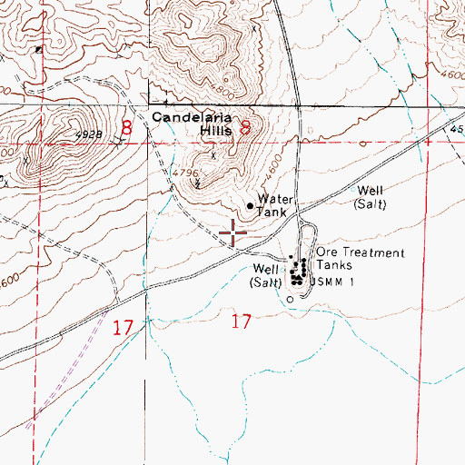 Topographic Map of Turners Borax Works (historical), NV
