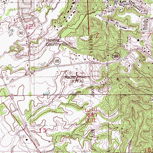 Topographic Map of KCRI-FM (Helena), AR