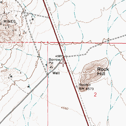 Topographic Map of Rock Hill (historical), NV