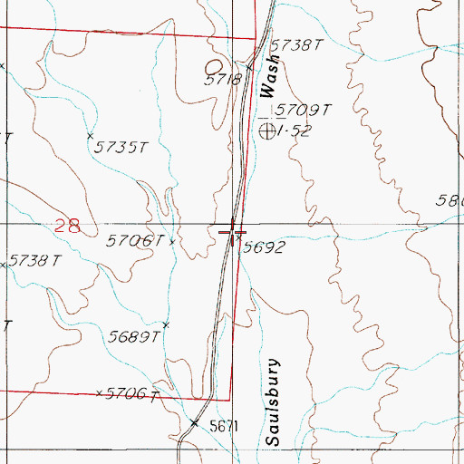Topographic Map of Salsbury Well, NV