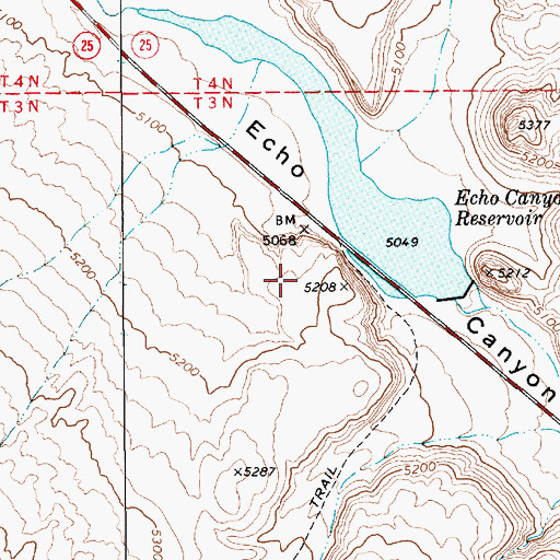 Topographic Map of Twin Springs, NV