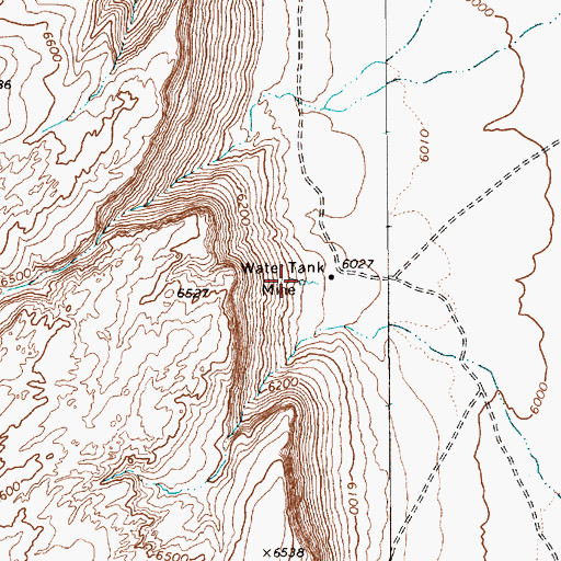 Topographic Map of Tank Spring, NV