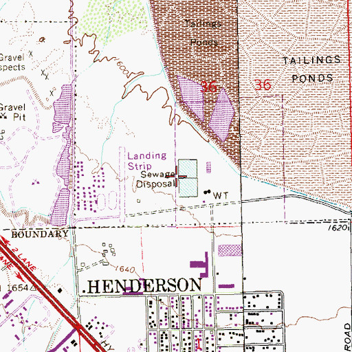 Topographic Map of Henderson Sewage Treatment Plant, NV