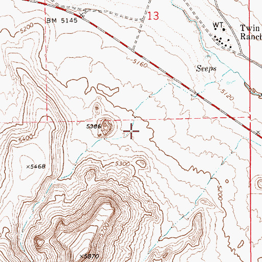 Topographic Map of Falani Ranch, NV
