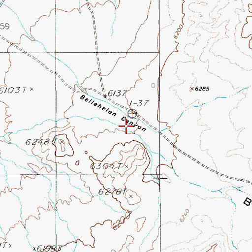 Topographic Map of Bluff Springs (historical), NV