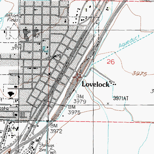 Topographic Map of Main Street Interchange, NV