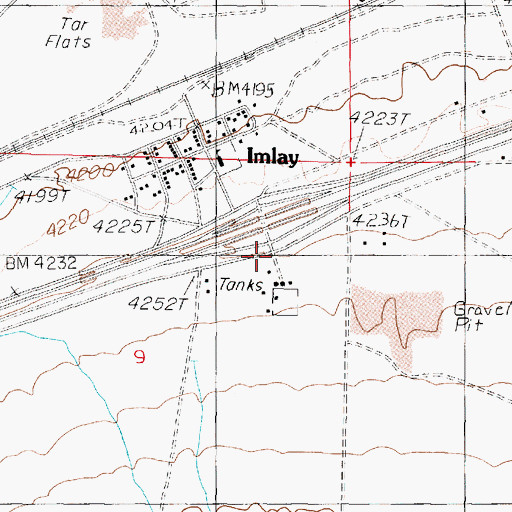 Topographic Map of Imlay Interchange, NV