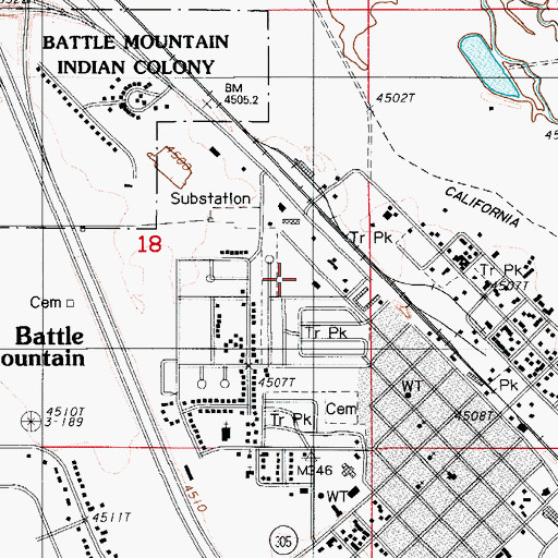 Topographic Map of Lander County Yard, NV