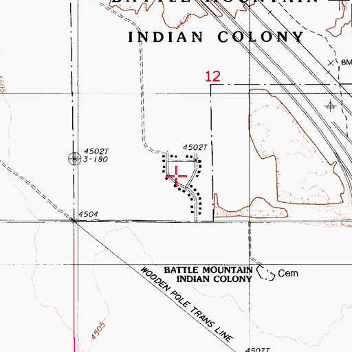 Topographic Map of TeMoak Indian Housing, NV