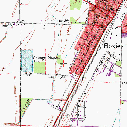 Topographic Map of KHOX-FM (Hoxie), AR