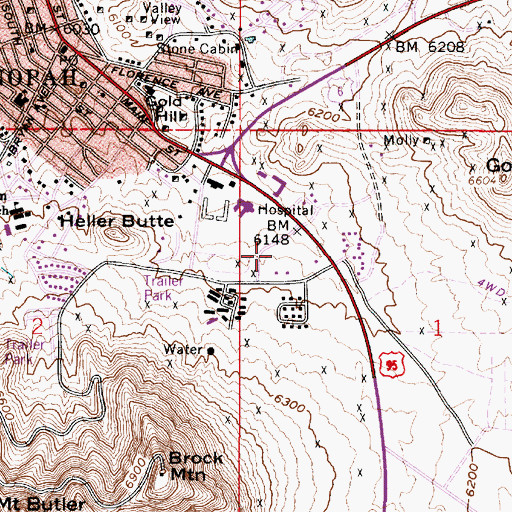 Topographic Map of Central Nevada Museum, NV