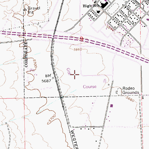 Topographic Map of Wells City Golf Course, NV