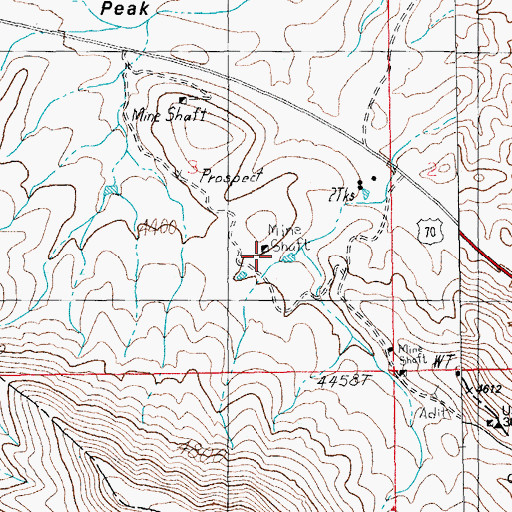 Topographic Map of Ash Peak Mine, AZ