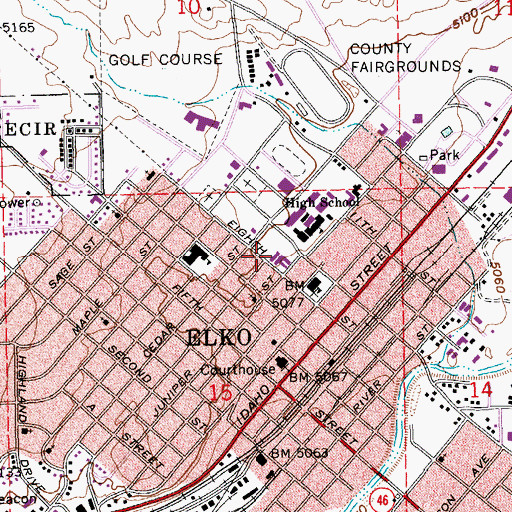 Topographic Map of Masonic Cemetery, NV