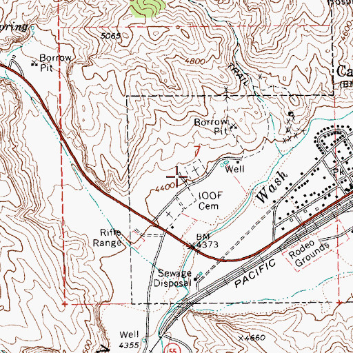 Topographic Map of Conway Memorial Park Veterans Cemetery, NV