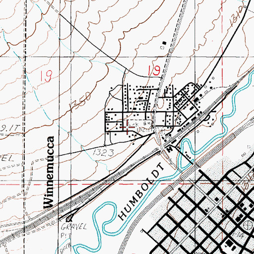 Topographic Map of Pioneer Park, NV
