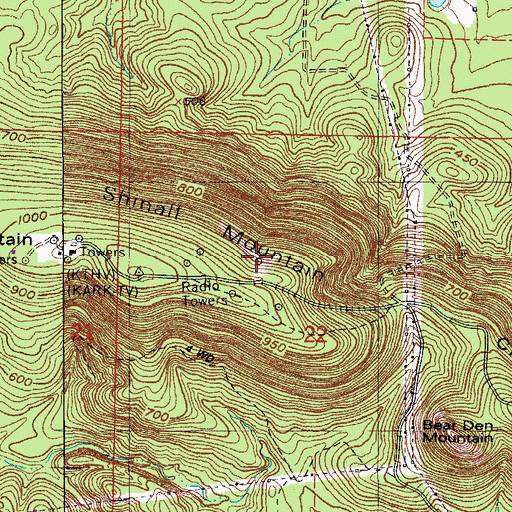 Topographic Map of KEZQ-FM (Jacksonville), AR