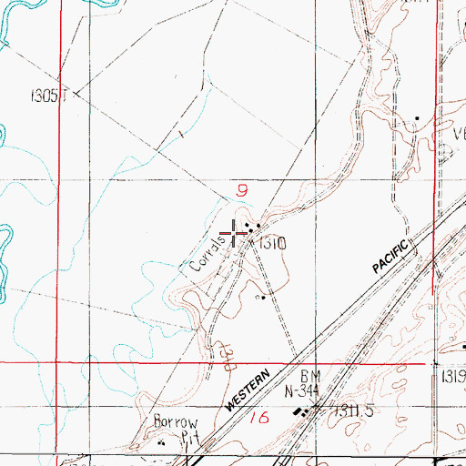 Topographic Map of Hay Ranch, NV