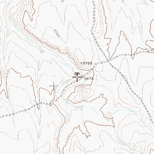 Topographic Map of Double Square Ranch, NV
