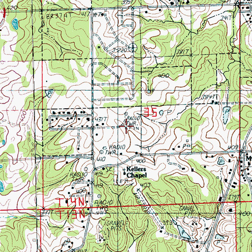 Topographic Map of KFIN-FM (Jonesboro), AR