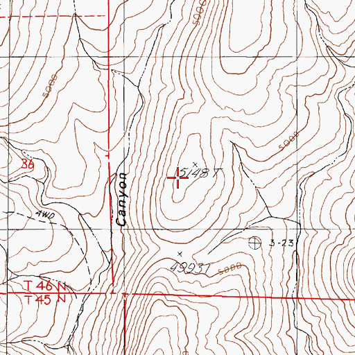 Topographic Map of Sentinel Hills, NV