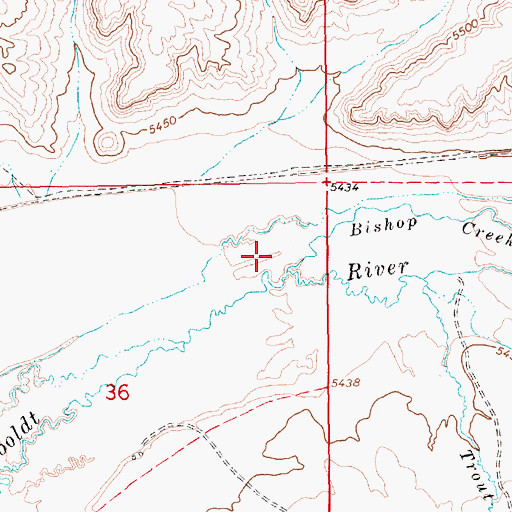 Topographic Map of Bishops (historical), NV