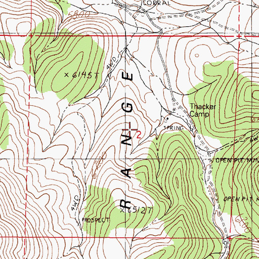 Topographic Map of Willow Creek Ranch, NV