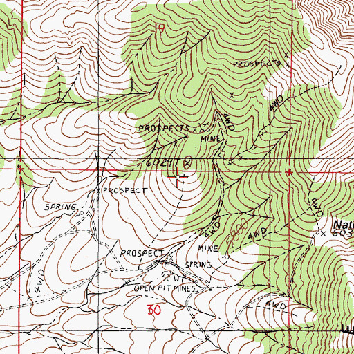 Topographic Map of Sweet Mine, NV