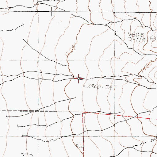 Topographic Map of Bloody Run Creek, NV