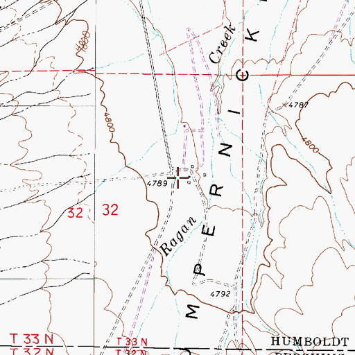 Topographic Map of Polkinghorne Ranch, NV