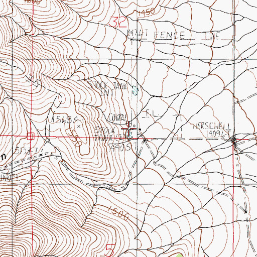Topographic Map of Herschell Ranch, NV