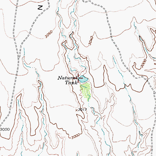 Topographic Map of Natural Tank, AZ