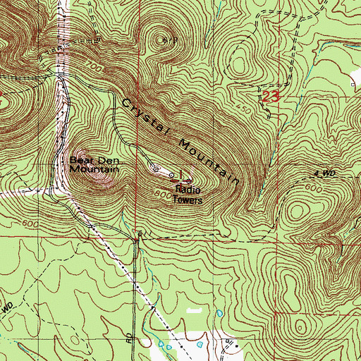 Topographic Map of KABF-FM (Little Rock), AR