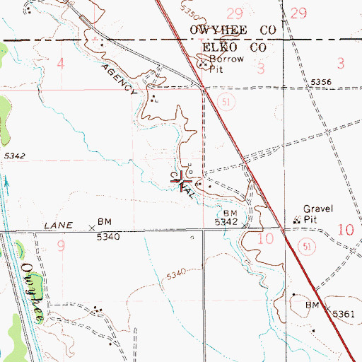 Topographic Map of Number One Settlement, NV