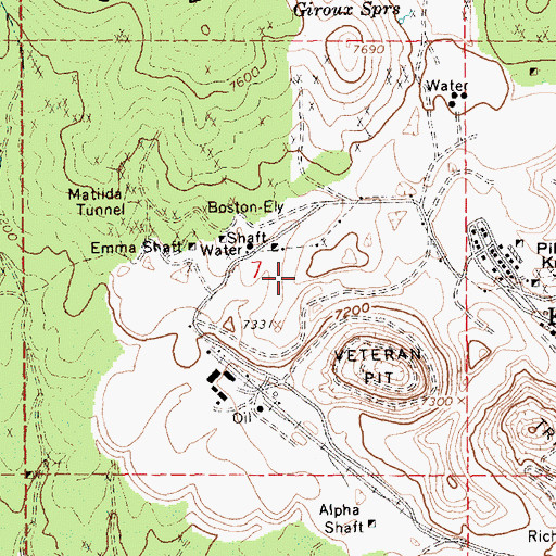 Topographic Map of Rusty Ridge, NV