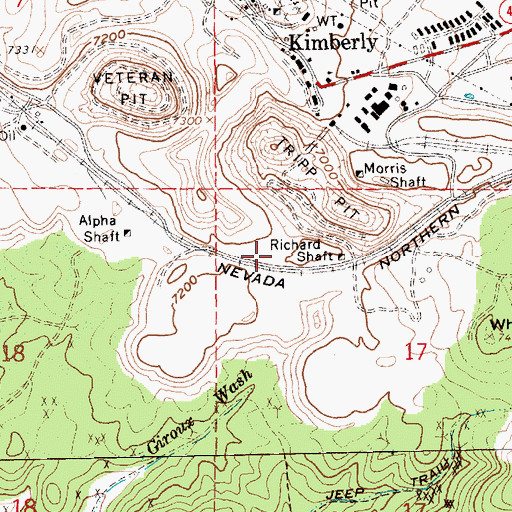 Topographic Map of Jog Along Ridge, NV