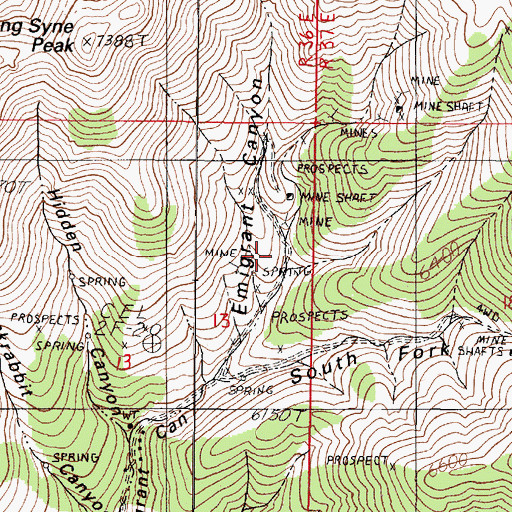 Topographic Map of Barbersville (historical), NV