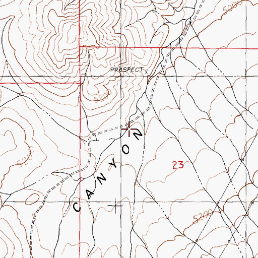 Topographic Map of Spauldings Creek, NV
