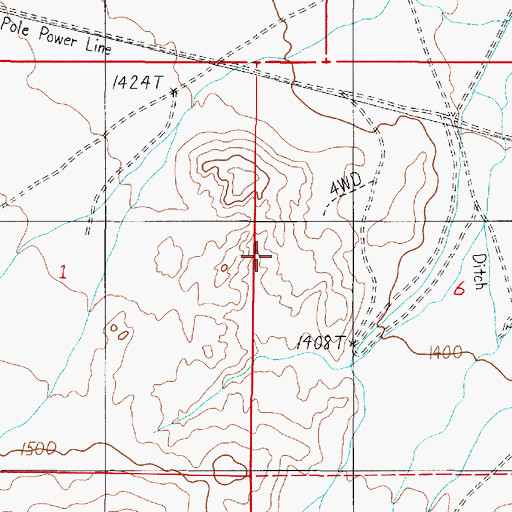 Topographic Map of Granite Hills, NV